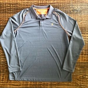 Fila Sport Grey Long Sleeve Polo Golf Shirt - Size XXL (EUC)